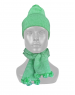 Acrylic Kids Designer cap with muffler set green